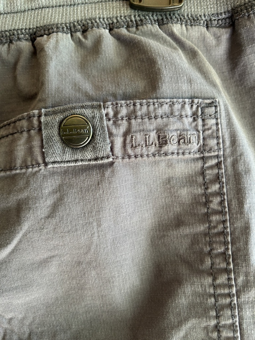 L.L. Bean Light Gray Ripstop Drawstring Skirt - Picture 3 of 4